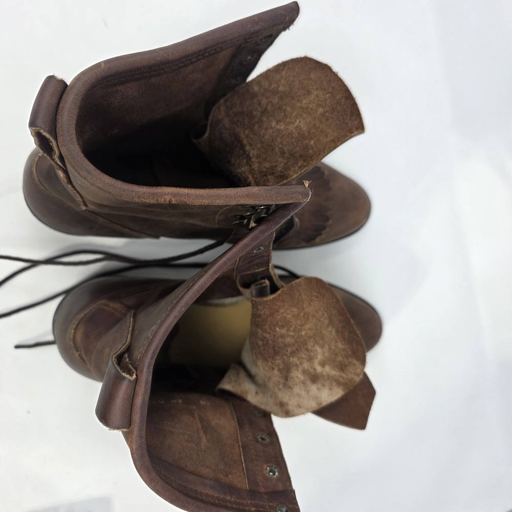 Santa Fe Boot Company Packer Logger 10 EE Work Lace Up WIDE Boots Brown Leather - Picture 4 of 16